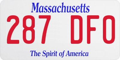 MA license plate 287DF0