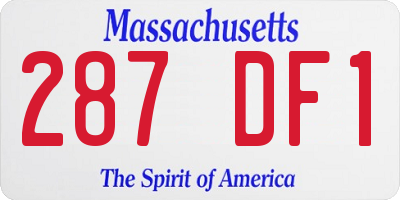 MA license plate 287DF1