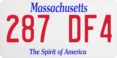 MA license plate 287DF4