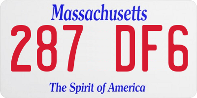 MA license plate 287DF6