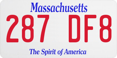 MA license plate 287DF8