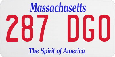 MA license plate 287DG0