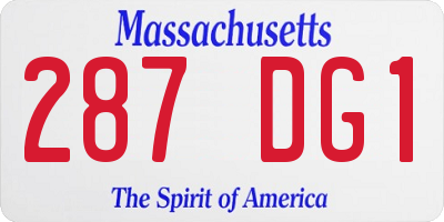 MA license plate 287DG1
