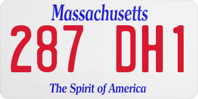 MA license plate 287DH1