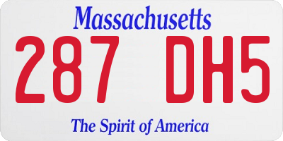 MA license plate 287DH5