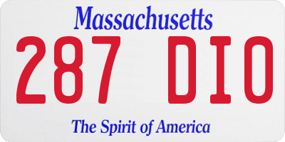 MA license plate 287DI0