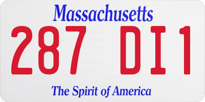 MA license plate 287DI1