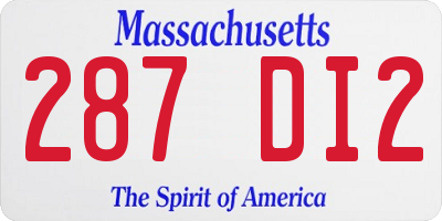 MA license plate 287DI2