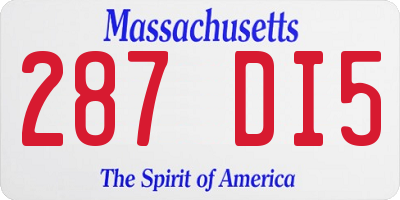 MA license plate 287DI5