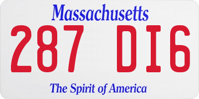 MA license plate 287DI6