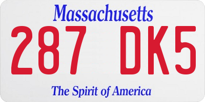 MA license plate 287DK5