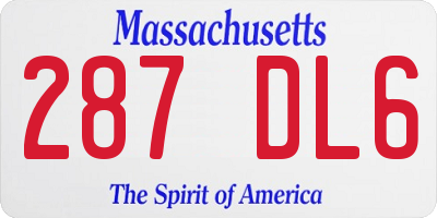 MA license plate 287DL6