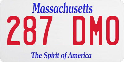 MA license plate 287DM0