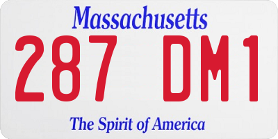 MA license plate 287DM1