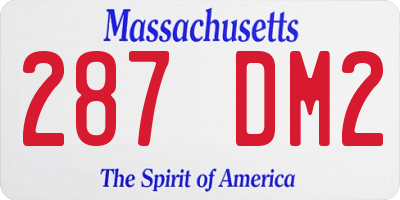 MA license plate 287DM2