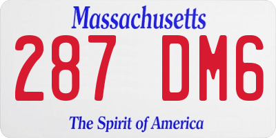 MA license plate 287DM6