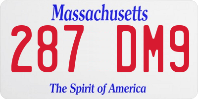MA license plate 287DM9