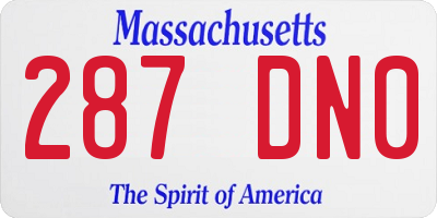 MA license plate 287DN0