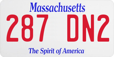 MA license plate 287DN2