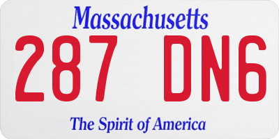MA license plate 287DN6