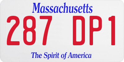 MA license plate 287DP1
