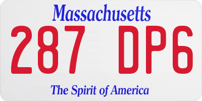 MA license plate 287DP6