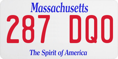MA license plate 287DQ0