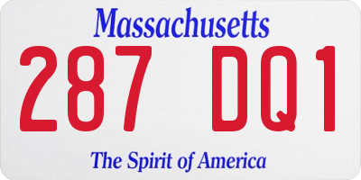 MA license plate 287DQ1