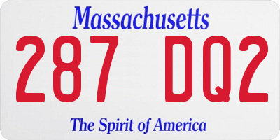 MA license plate 287DQ2