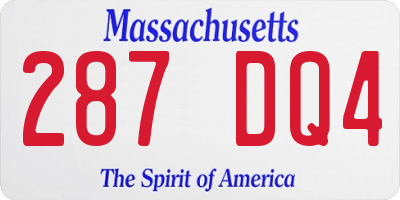 MA license plate 287DQ4