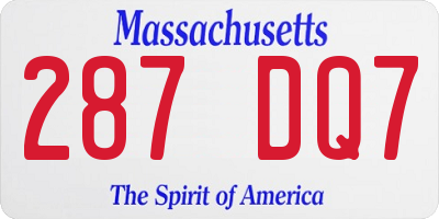 MA license plate 287DQ7