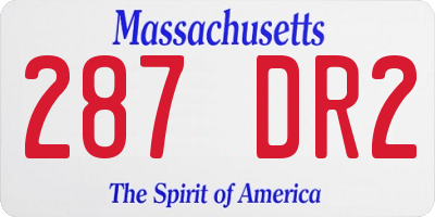 MA license plate 287DR2