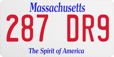 MA license plate 287DR9