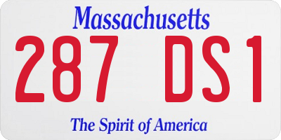 MA license plate 287DS1