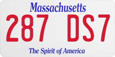 MA license plate 287DS7