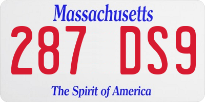 MA license plate 287DS9