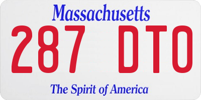 MA license plate 287DT0