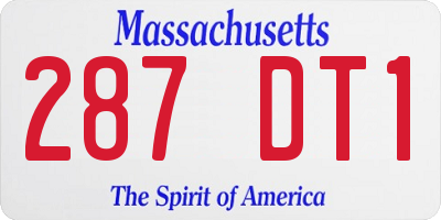 MA license plate 287DT1