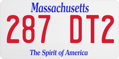 MA license plate 287DT2