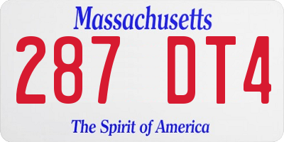 MA license plate 287DT4