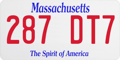 MA license plate 287DT7