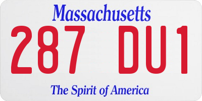 MA license plate 287DU1