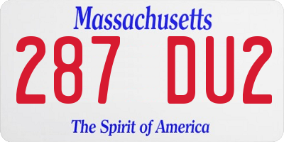 MA license plate 287DU2