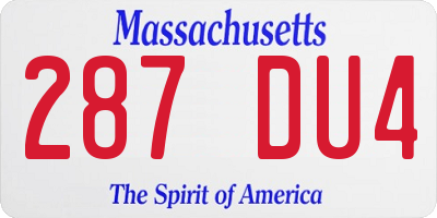 MA license plate 287DU4