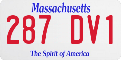 MA license plate 287DV1