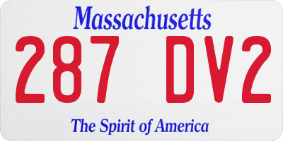 MA license plate 287DV2