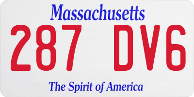 MA license plate 287DV6
