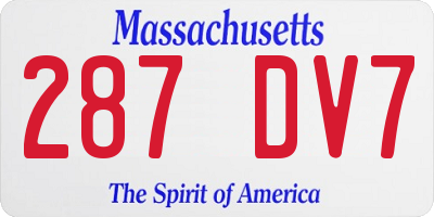 MA license plate 287DV7