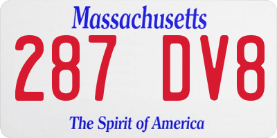 MA license plate 287DV8
