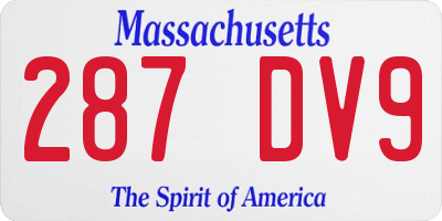 MA license plate 287DV9